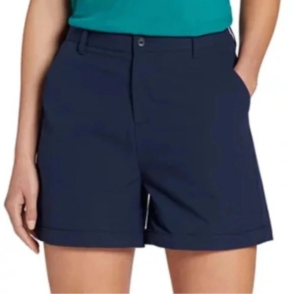 Lady Hagen‎ Traditional 5” Inseam Seersucker Golf Shorts Dark Navy Blue Sz 4 NWT